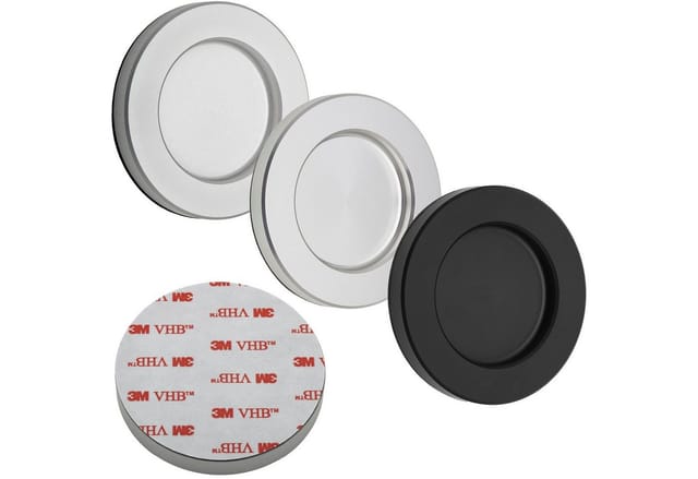 SOTECH Schiebetürgriff TEYO Ø70 x 8 mm Schwarz Eloxiert für Glastüren Selbstklebend 3M VHB