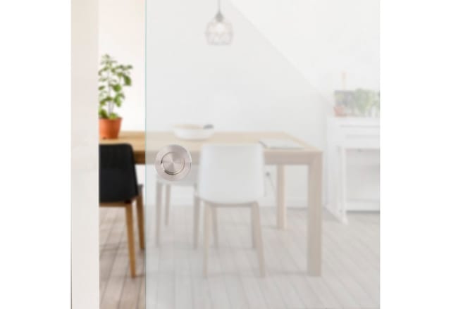 SOTECH Schiebetürgriff TEYO Ø70 x 10 mm Silber Eloxiert für Glastüren Selbstklebend 3M VHB