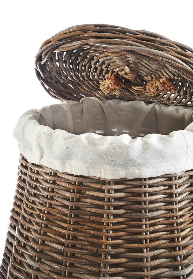 Kobolo Wäschekorb Rattankorb Aufbewahrungskorb Rattan Kubu Grey