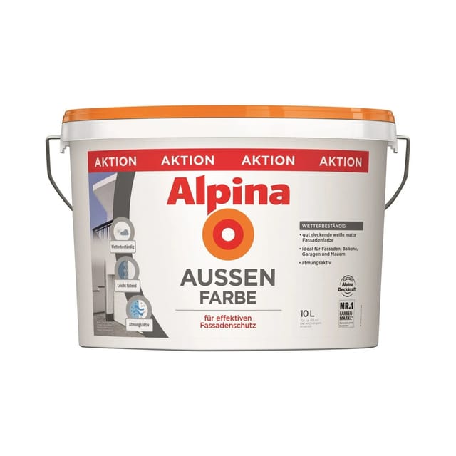 Alpina Außenfarbe weiß matt 10,