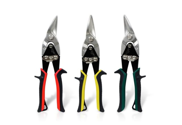 CCLIFE 3-in-1 Cr-Mo Metallschere 300mm mit Skala für Stahl Aluminium Kupfer 2mm