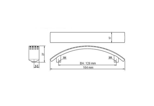 SOTECH Bügelgriff HE03 BA 128 mm Messingoptik
