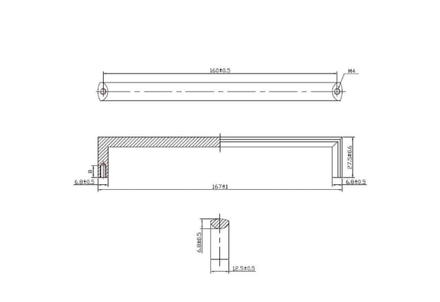 SOTECH Bügelgriff BLACKLINE V BA 160 mm Schwarz Matt