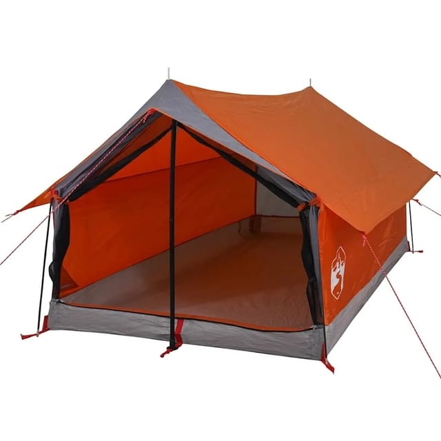 vidaXL Campingzelt 2 Personen Grau und Orange Wasserfest 94361