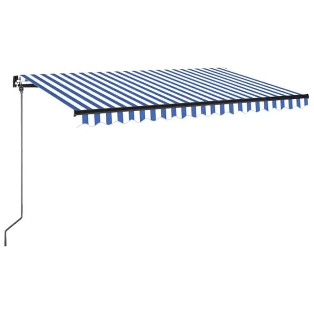 vidaXL Markise Manuell Einziehbar 400x350 cm Blau und Weiß 3069176