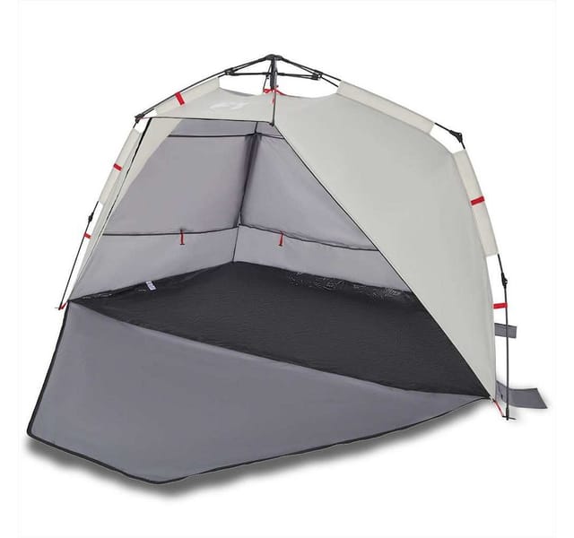 vidaXL Strandzelt 3 Personen Grau Quick Release Wasserdicht 4005313