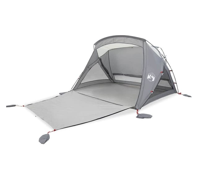 vidaXL Strandzelt 2 Personen Grau Wasserdicht 4009580