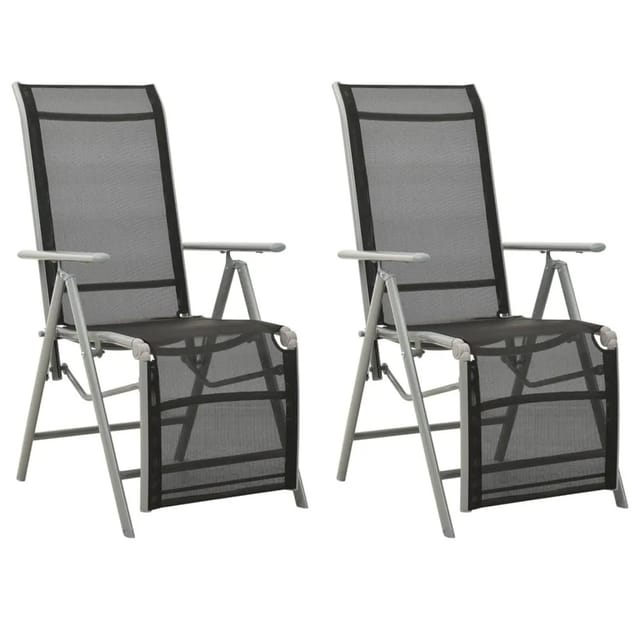 vidaXL Garten-Liegestühle 2 Stk Textilene und Aluminium Silbern 312197
