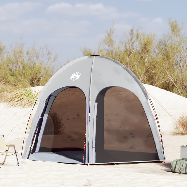 vidaXL Poolzelt mit Dach Grau 366 x 305 x 231 cm Polyester 4100654