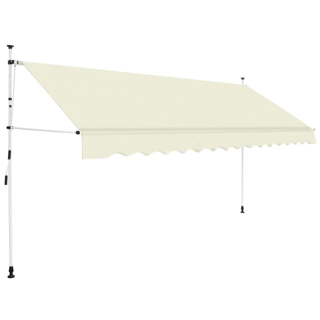 vidaXL Einziehbare Markise Handbetrieben 400 cm Cremeweiß 143698