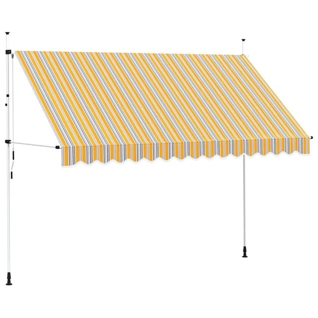 vidaXL Einziehbare Markise Handbetrieben 350 cm Gelb/Blau Gestreift 43229