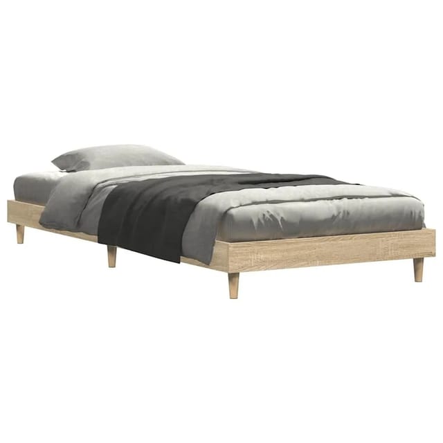 vidaXL Bettgestell ohne Matratze Sonoma-Eiche 75x190 cm Holzwerkstoff 832104