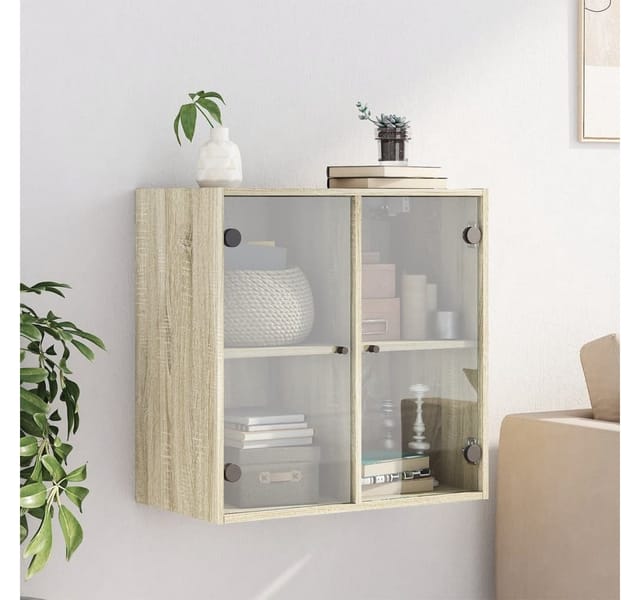 vidaXL Wandschrank mit Glastüren Sonoma-Eiche 68x37x68,5 cm 836492