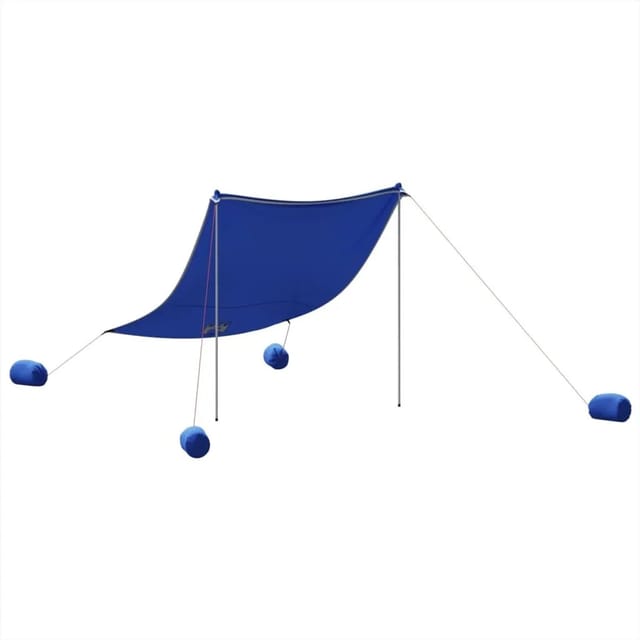 vidaXL Strand-Schattenzelt mit Sandsäcken Blau 214x236 cm 4008641