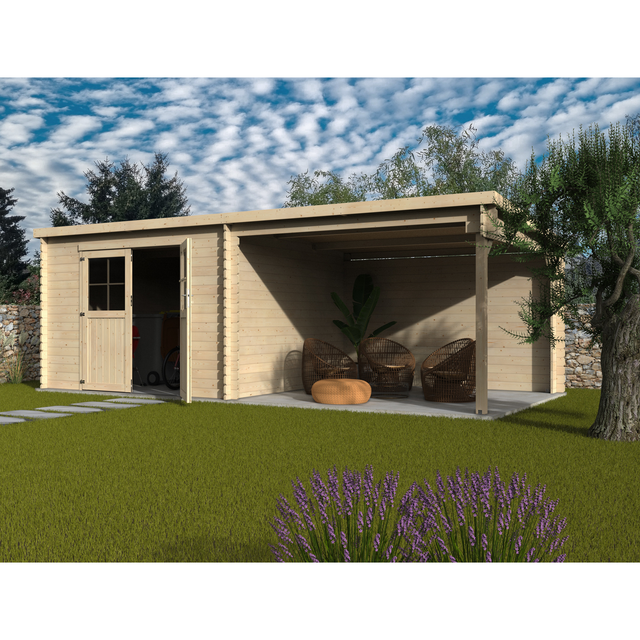 Decor et Jardin Holz-Gartenhaus Eden 213 x 632 x 303 cm Natur / Unbehandelt