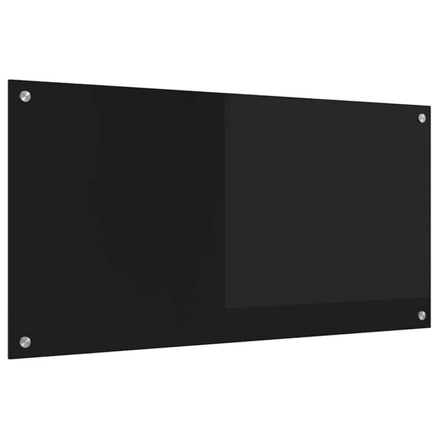 vidaXL Küchenrückwand Schwarz 100 x 50 cm Gehärtetes Glas 42018042