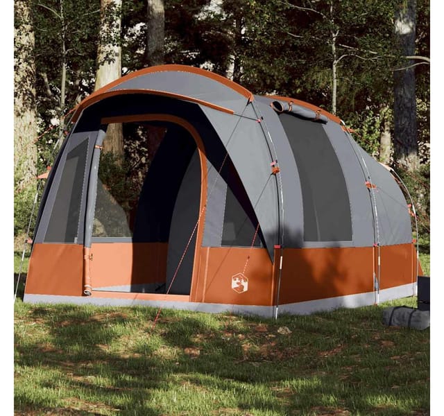 vidaXL Tunnelzelt 3 Personen Grau und Orange Wasserdicht 94624