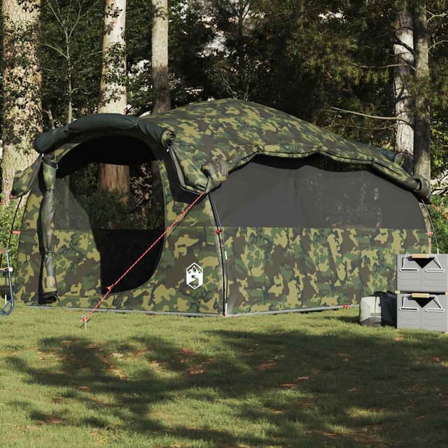 vidaXL Tunnel-Familienzelt 6 Personen Camouflage Wasserdicht 4009577