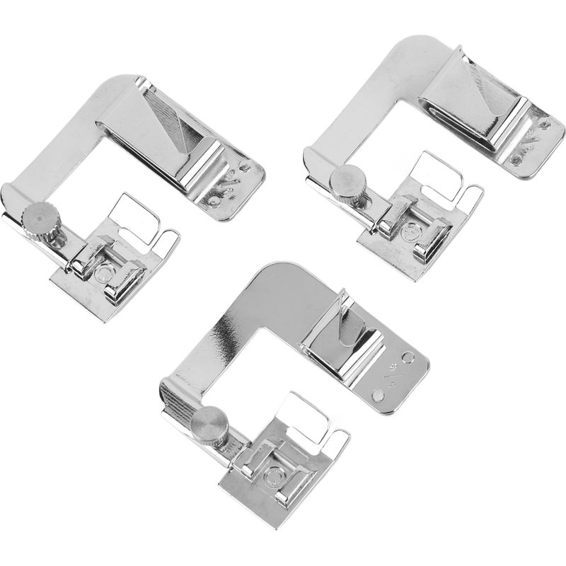 Set Aus 3 Breiten Rollsaum-nähfüßen, Rostfrei Und Hochfest, Für Haushaltsnähmaschinen