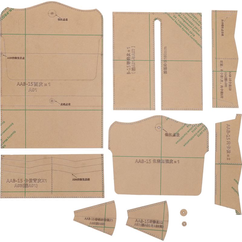 Set Mit 10 Acryl-schablonen Für Längliche Geldbörsen, Diy-lederform, Nähvorlagen, Bastelwerkzeuge