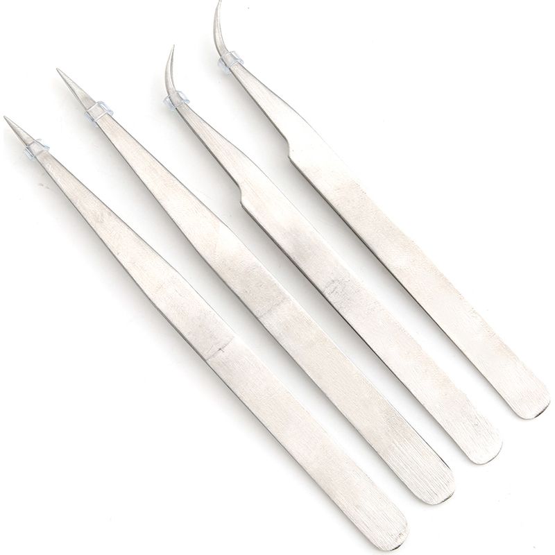 Set Mit 4 Edelstahlclips, Gerade Und Gebogen, Antistatisch, Nähmaschinenzubehör