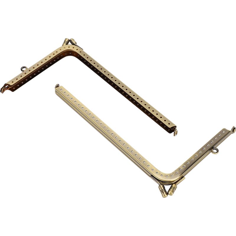 Metall-taschenrahmenteile, Schneiderhakenverschluss, Diy-zubehör, Legierung, L-förmig, Glatt, 18,5 Cm