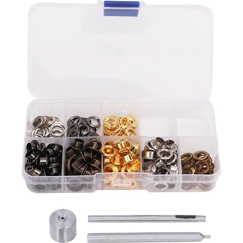 Diy-ösen-set (3,5 Mm, Mehrfarbig) Mit Transparenter Aufbewahrungsbox Für Kleidung Und Taschen