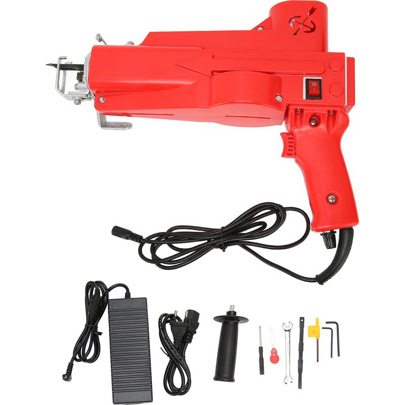 2-in-1-tuftingpistole Für Teppiche, Zum Schneiden Und Schlingen, Geräuscharm, Mit Zusatzhandgriff, 100–240 V, Roter Eu-stecker
