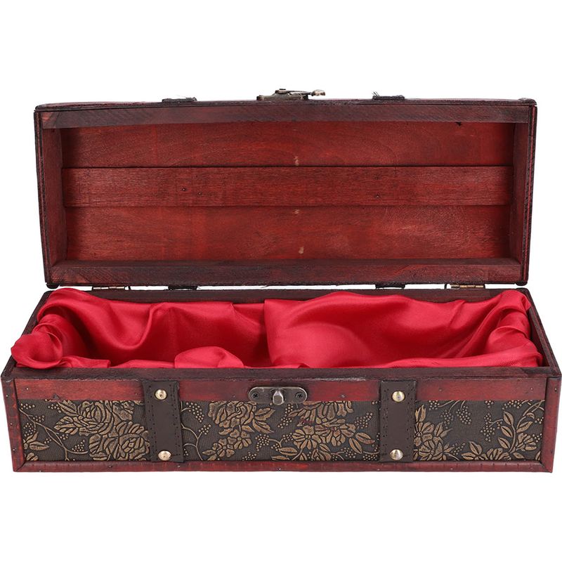 Weinflaschenbox Aus Holz, Europäischer Retro-stil, Bedrucktes Muster, Geschenkbox Zur Aufbewahrung Von Alkohol