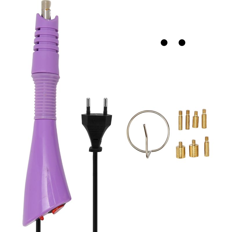Heißkleber-applikator Mit 7 Spitzen, Energiesparendes Strassbügeleisen, Diy-metallgerät Für Kleidung, Lila, 110–220 V Eu-stecker