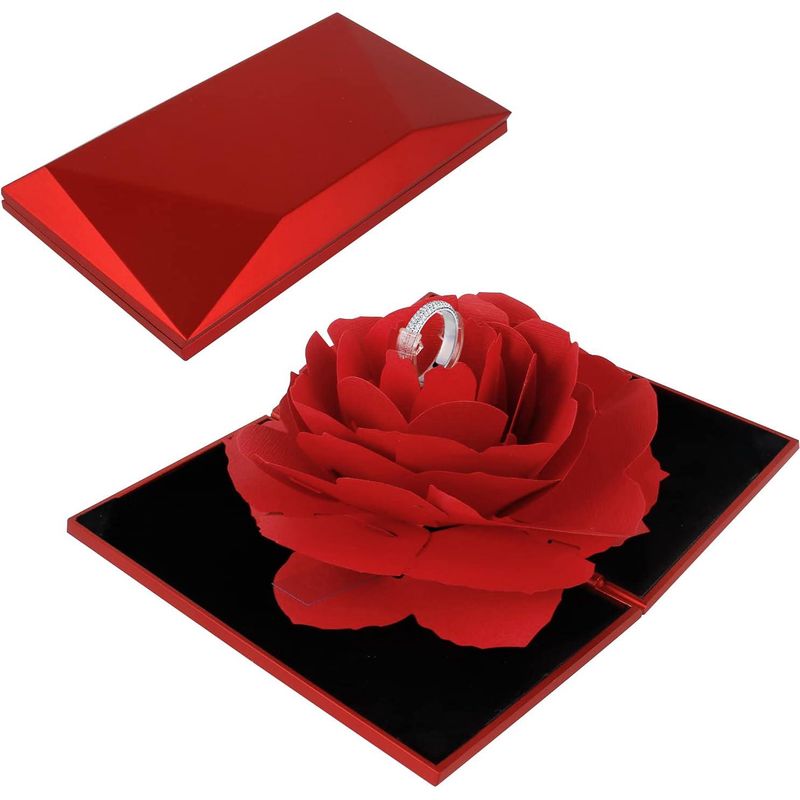 Schmuckkästchen Für Verlobungsringe, Aufbewahrungsbox Für Ringe, Anhänger Und Halsketten, Ideal Für Hochzeiten, Valentinstag Und Als Elegantes Geschenk, 1 Stück.