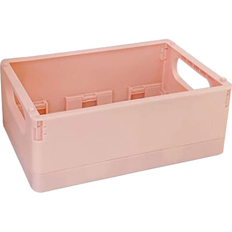 Faltbare, Stapelbare Aufbewahrungsbox Aus Kunststoff Für Den Schreibtisch, Aufbewahrungskorb Für Schulmaterialien, Snacks, Spielzeug Und Scrapbooking-zubehör, Hellrosa