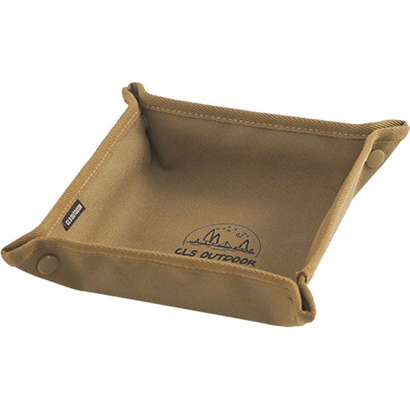 Faltbare Camping-aufbewahrungsbox, Quadratisch, Khaki, Tragbarer Schreibtisch-organizer, Ablagefach Für Zubehör Auf Reisen, L 30 Cm