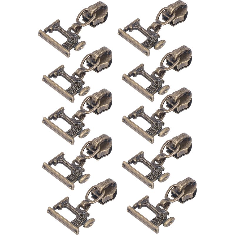 10 Metallreißverschlüsse Für Nähmaschinen, Jacken, Bastelarbeiten, Taschen, Gepäck, Reißverschlusskopf Aus Bronze