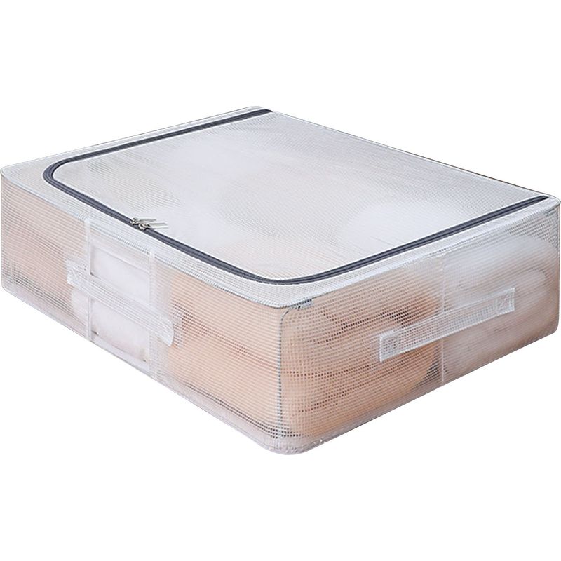 Transparenter Kleiderorganizer Aus Netzgewebe Mit Deckel, Großes Fassungsvermögen, Feuchtigkeitsbeständig, Aufbewahrungsbox Für Kleidung Unter Dem Bett, Fürs Schlafzimmer, 30 L, 50 X 40 X