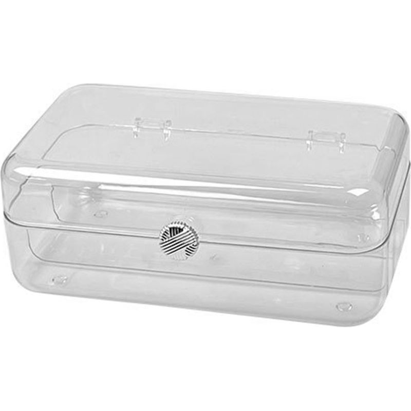 Lange Kosmetikaufbewahrungsbox Mit Transparentem Deckel, Schmuck- Und Make-up-vitrine, Staubdicht, Transparent Weiß, Fürs Schlafzimmer.