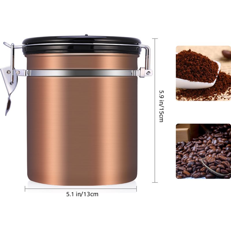 1,5-liter-aufbewahrungsbehälter Für Kaffeebohnen, Luftdicht, Aus Edelstahl 304, Goldfarben