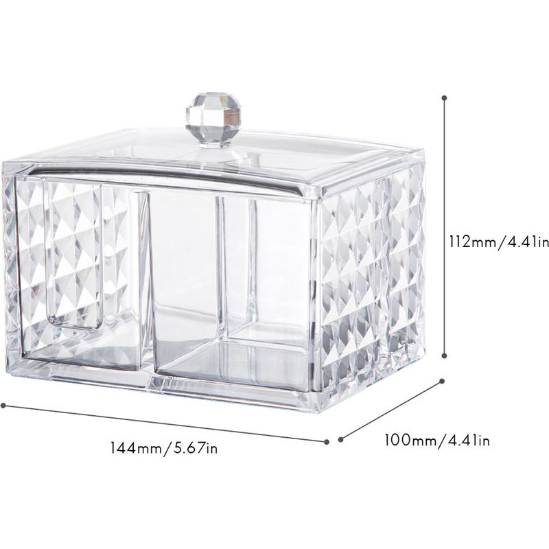 Wattepadhalter, Make-up-organizer, Gemusterter, Transparenter Acryl-reinigungspadhalter Und Aufbewahrungsboxen Für Wattestäbchen