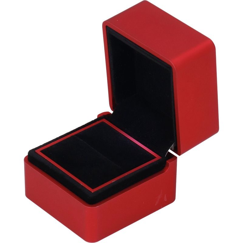 Samt-ringbox Mit Led-beleuchtung, Umweltfreundlich, Sicher Und Frei Von Schadstoffen, Elegantes Design, Romantisches Ambiente, Rot