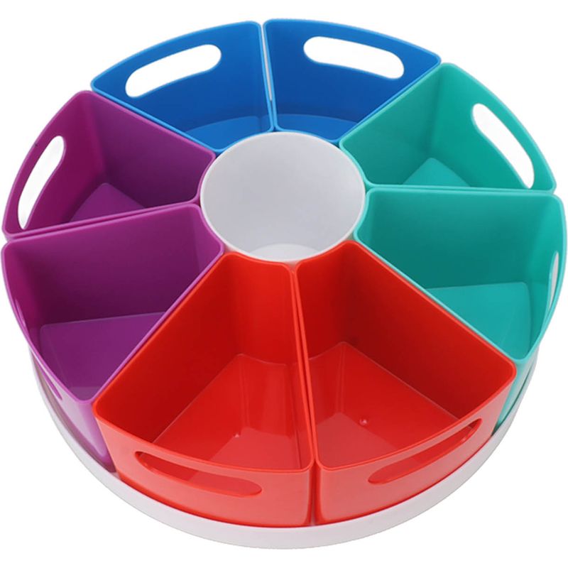 360° Drehbare Aufbewahrungsbox Für Den Schreibtisch Mit Herausnehmbaren Fächern, Stifthalter Und Organizer Für Stifte Und Pinsel.
