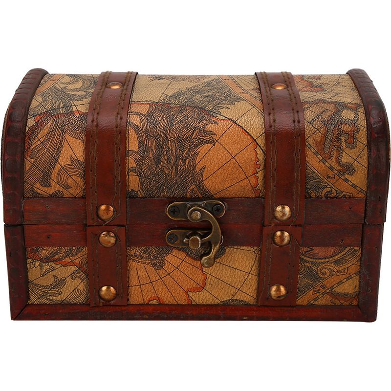 Handgefertigte Vintage-schmuckschatulle Aus Holz – Schatztruhe – Karte