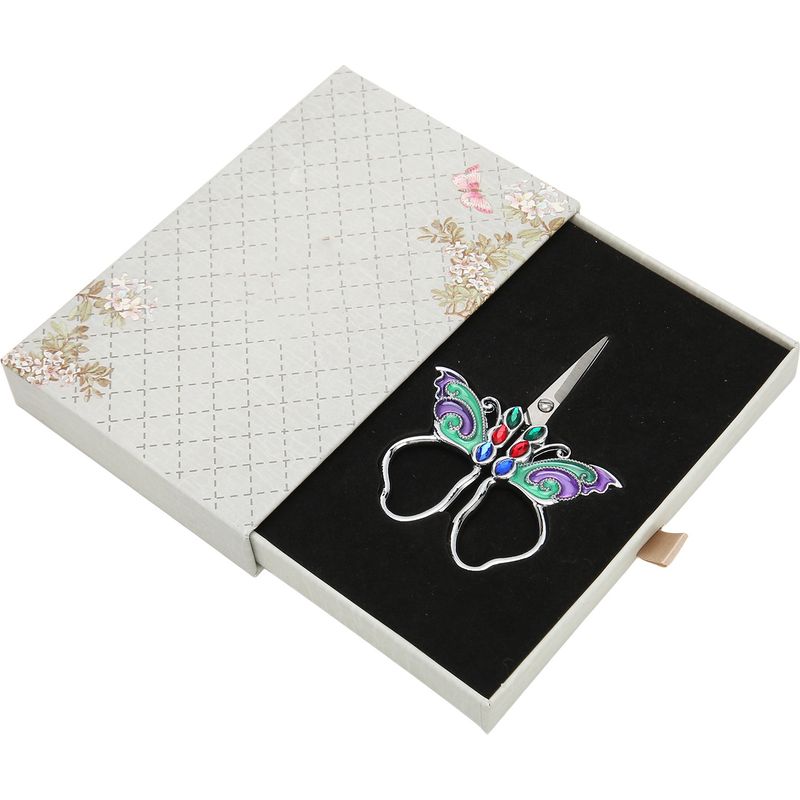Ergonomische, Tragbare Mini-nähschere Aus Edelstahl Mit Retro-schmetterlingsmuster Für Handarbeiten