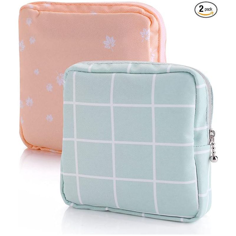 Aufbewahrungsbeutel Für Damenbinden, 2er-pack, Tragbarer Unterwäschebeutel Mit Reißverschluss, Menstruationstassen-etui, Ideal Für Den Periodenschutz (13x13x3 Cm)