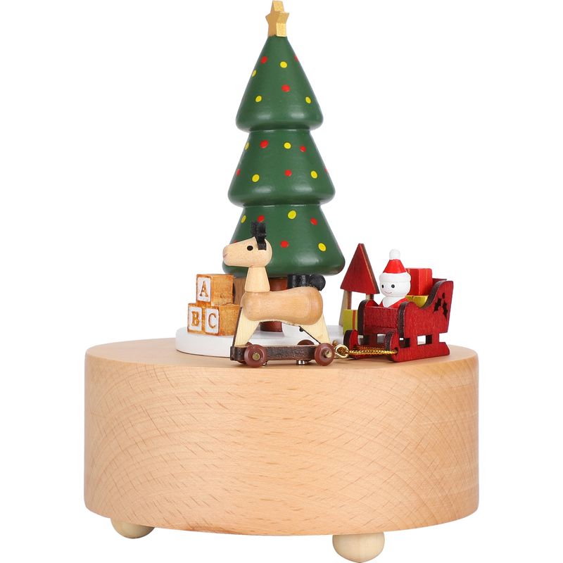 Mechanische Spieluhr Aus Buchenholz, Handgefertigte Weihnachtsdekoration, Weihnachtsgeschenk