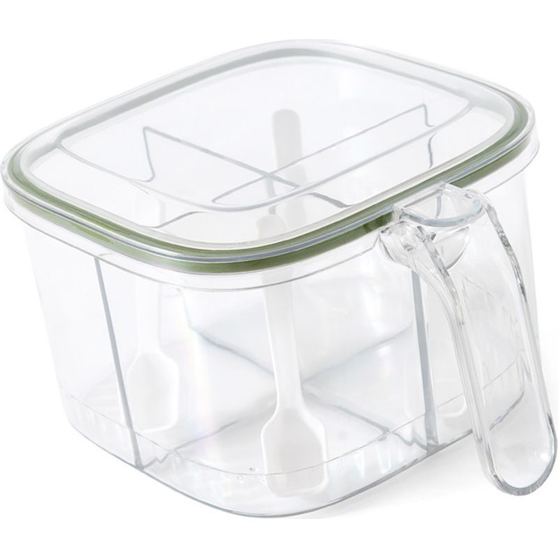 Gewürzbox Für Die Küche Mit Deckel, Mehrere Fächer Für Salz, Zucker, Nüsse, Süßigkeiten, Trockenfrüchte, Schwarzkümmel, 3 Fächer