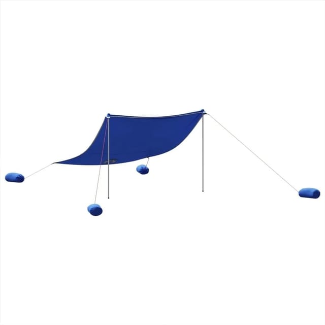 vidaXL Strand-Schattenzelt mit Sandsäcken Blau 304x300 cm 4008644