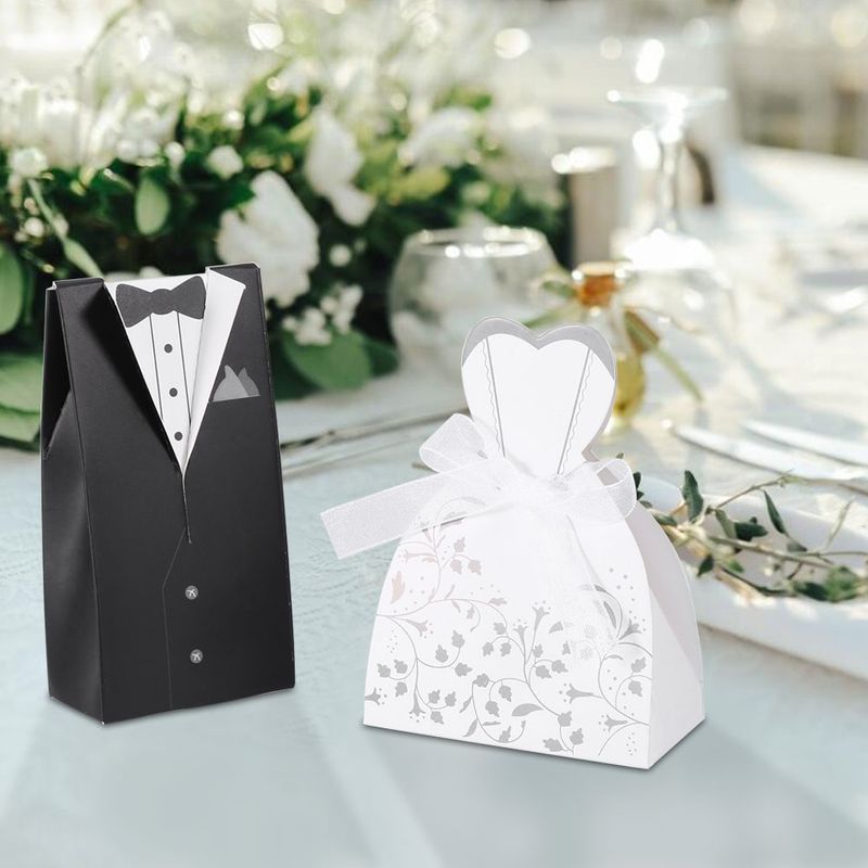 Elegante Und Romantische Bonboniere Aus Pappe, Ideal Für Eine Hochzeit Oder Party (1)