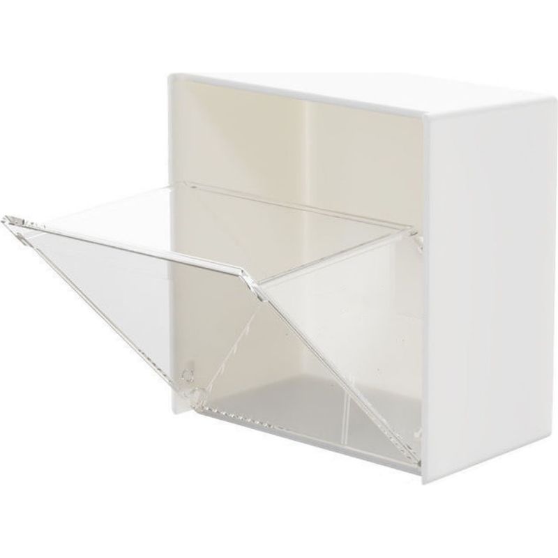 Wandmontierte Aufbewahrungsbox Mit Klappdeckel, Kunststoff-wattestäbchenhalter, Spender Für Wattebällchen, Zahnseide Und Haargummis