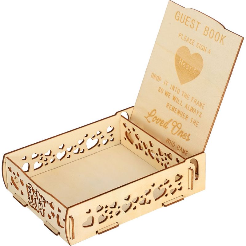 Gästebuch Aus Holz, Nachrichtenbox, Geschenkkartenhalter, Romantische Hochzeitsartikel Für Unterschriften