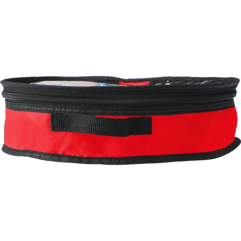 Aufbewahrungstasche Für Weihnachtskranzdekoration, 420d Nylon, 61 Cm (24 Zoll), Transparentes Pvc, Rot, L 21 X 17 X 4 Cm
